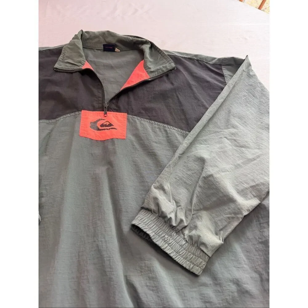 Quiksilver Men’s Vintage Y2k Pullover Windbreaker Jacket Size XL